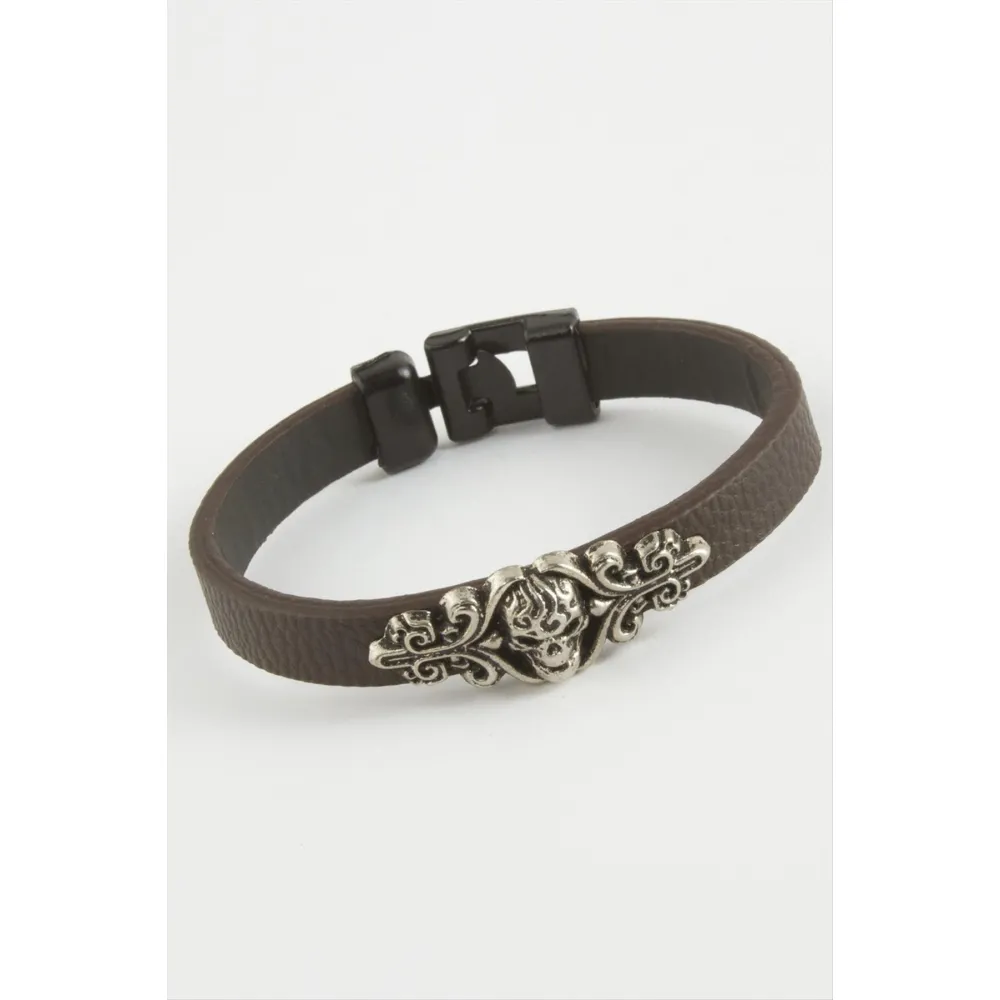 Kuru Kafa Kaliteli Suni Deri Bileklik-Kahverengi