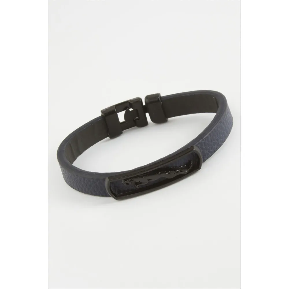 Kurt Kaliteli Suni Deri Bileklik-Lacivert