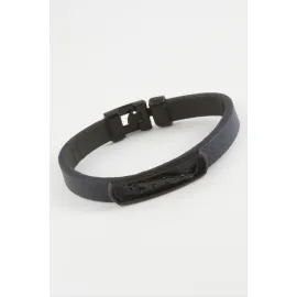 Kurt Kaliteli Suni Deri Bileklik-Lacivert