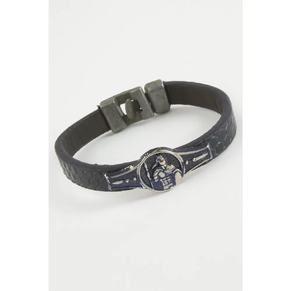 Asker Kaliteli Suni Deri Bileklik-Lacivert