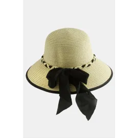 Fiyong Örgülü Hasır Şapka-Kiremit