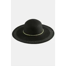 Örgülü Hasır Şapka-Krem