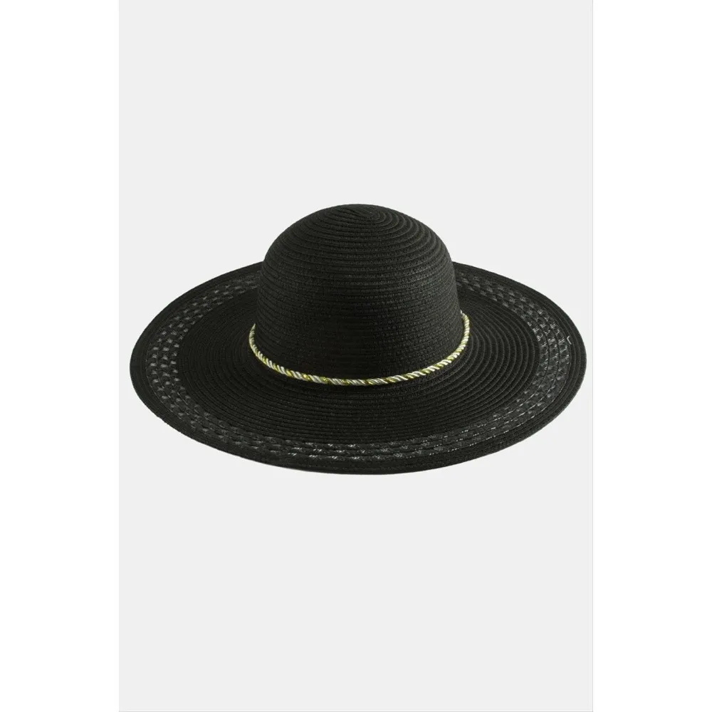 Örgülü Hasır Şapka-Kahverengi