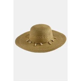 Deniz Kabuğu Hasır Şapka-Krem