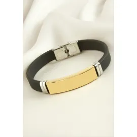 İsim Yazılabilir Silikon Çelik Bileklik-Sarı