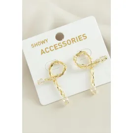 Oval Yeni Sezon Damla Taşlı Küpe-Gümüş Rengi