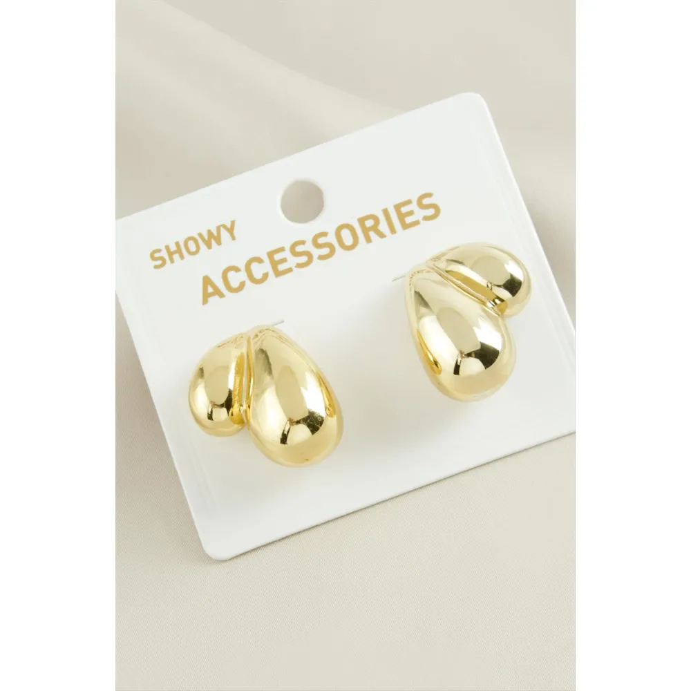 Bombeli Su Damlası Küpe-Gümüş Rengi