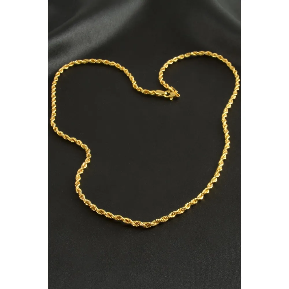 Burgulu Zincir Kolye 60 Cm-Sarı