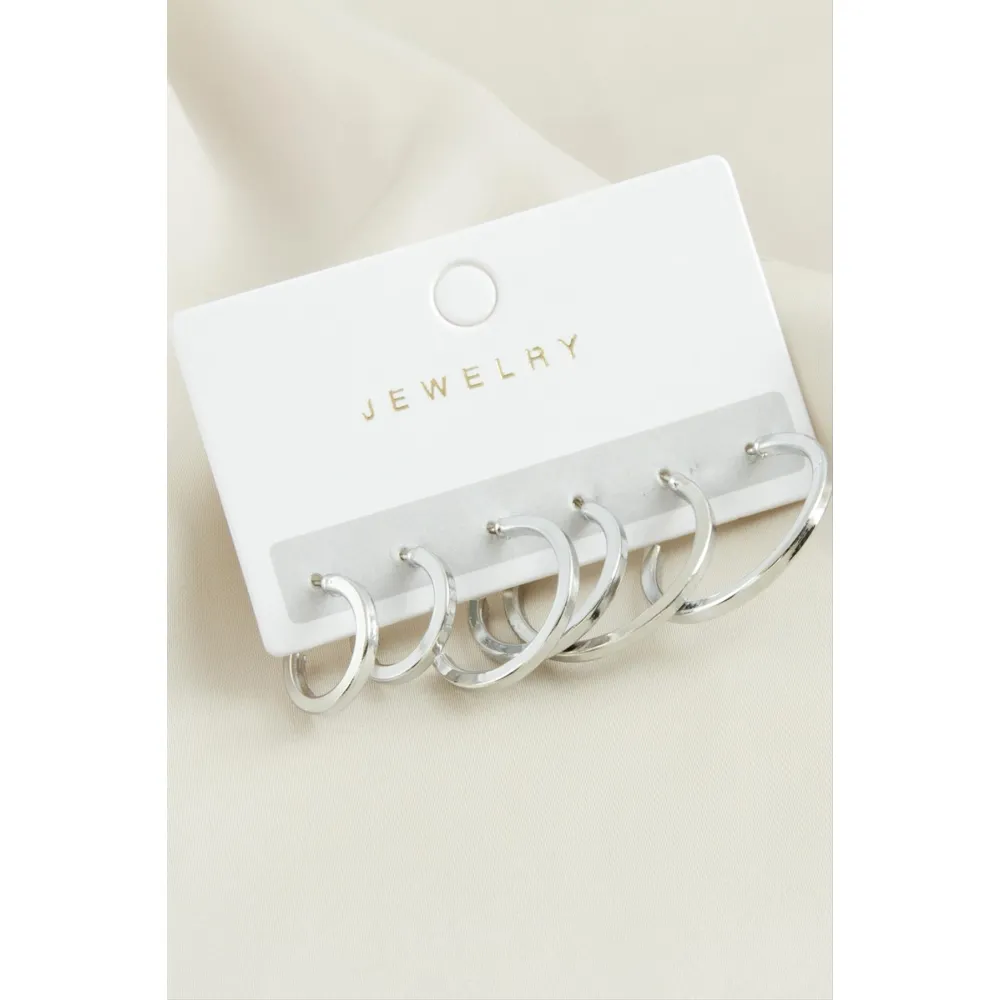 6 Adet Ezme Halka Küpe-Sarı