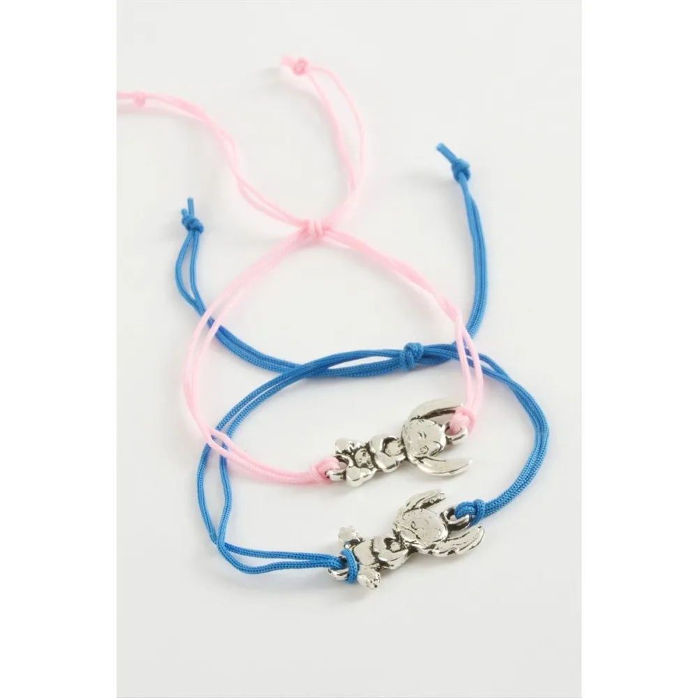 2 Adet Çzgflm Karakteri İp Bileklik-Mavi