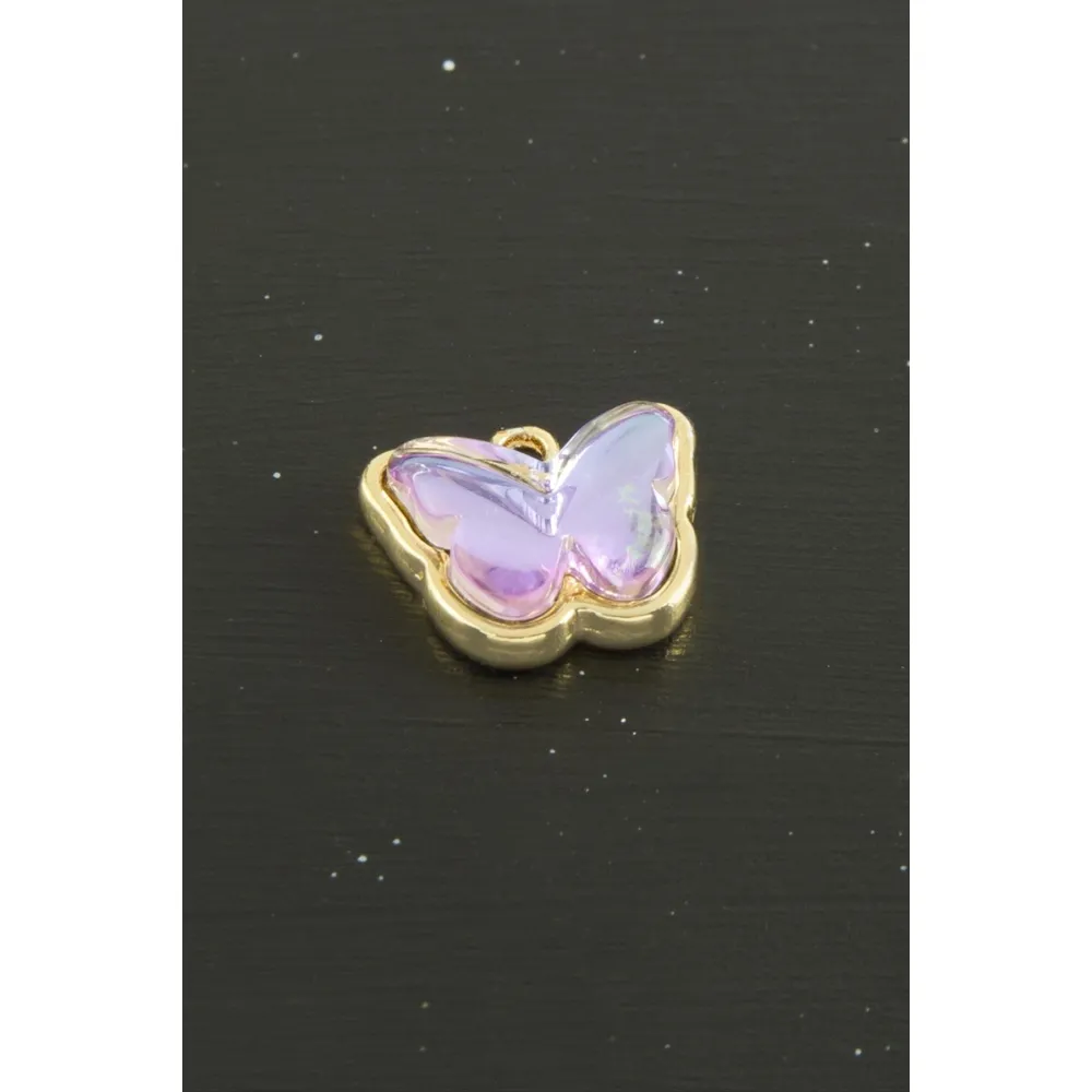 Kelebek Taşlı Tek Kulplu Aparat 1 Adet-Gümüş Rengi