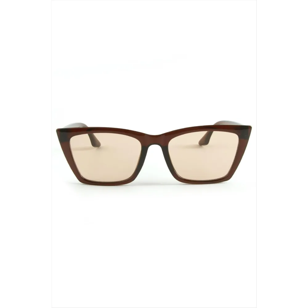 Kare Çerçeveli Güneş Gözlüğü-Kahverengi