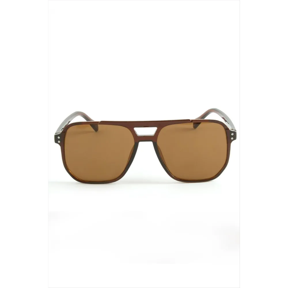 Çift Noktalı Güneş Gözlüğü-Kahverengi