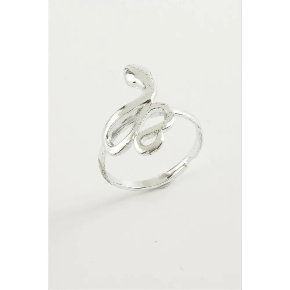 Yılan Metal Yüzük-Gümüş Rengi