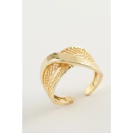 Sargılı Metal Yüzük-Sarı