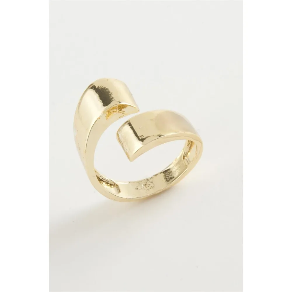 Oval Metal Yüzük-Sarı