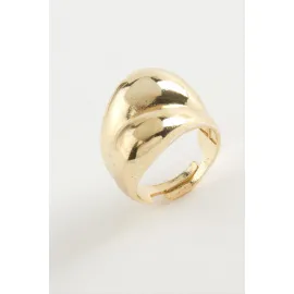 Oval Metal Yüzük-Sarı