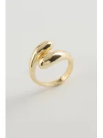 Oval Metal Yüzük-Sarı