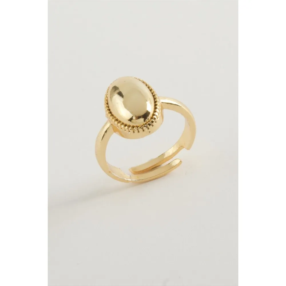 Oval Metal Yüzük-Gümüş Rengi