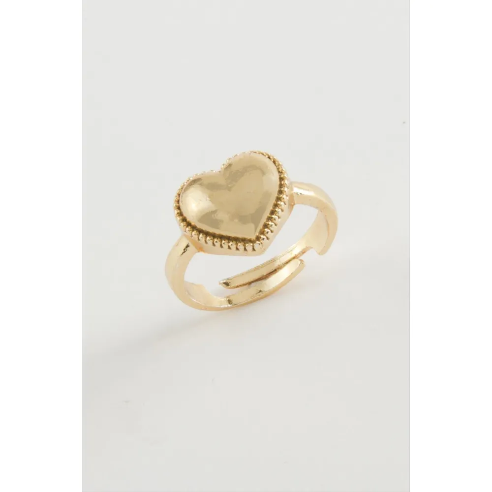 Kalp Metal Yüzük-Gümüş Rengi