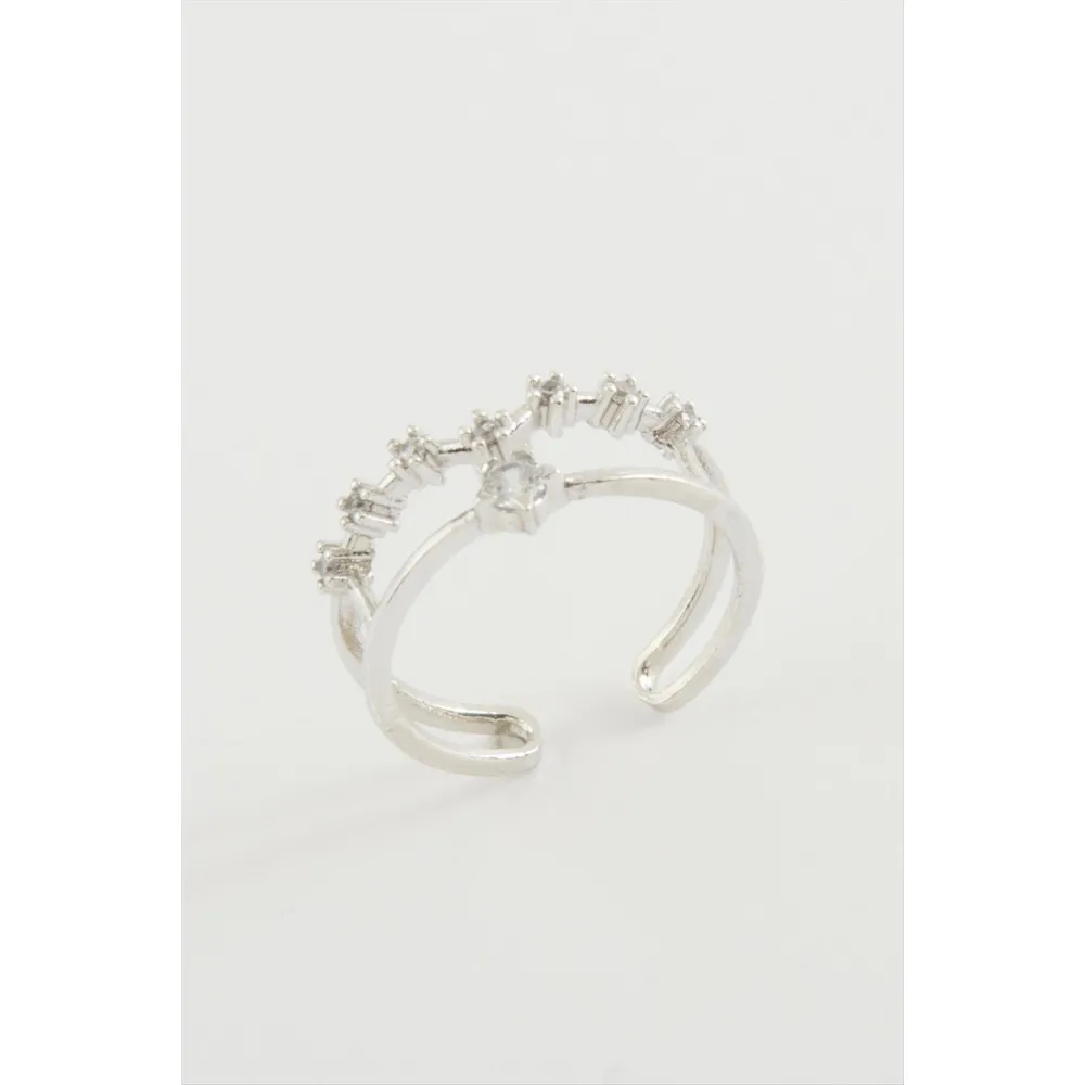 Yıldız Zirkon Taşlı Yüzük-Sarı