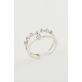 Yıldız Zirkon Taşlı Yüzük-Sarı