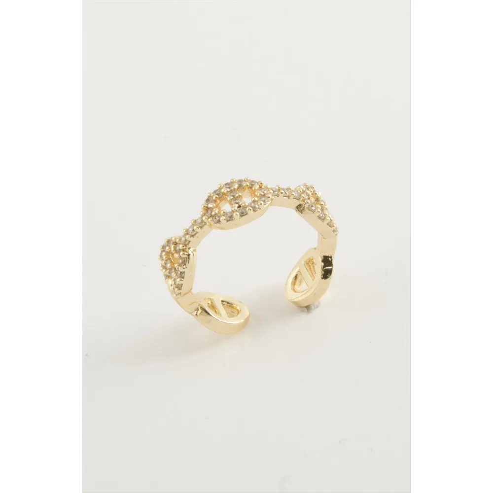 Oval Zirkon Taşlı Yüzük-Gümüş Rengi