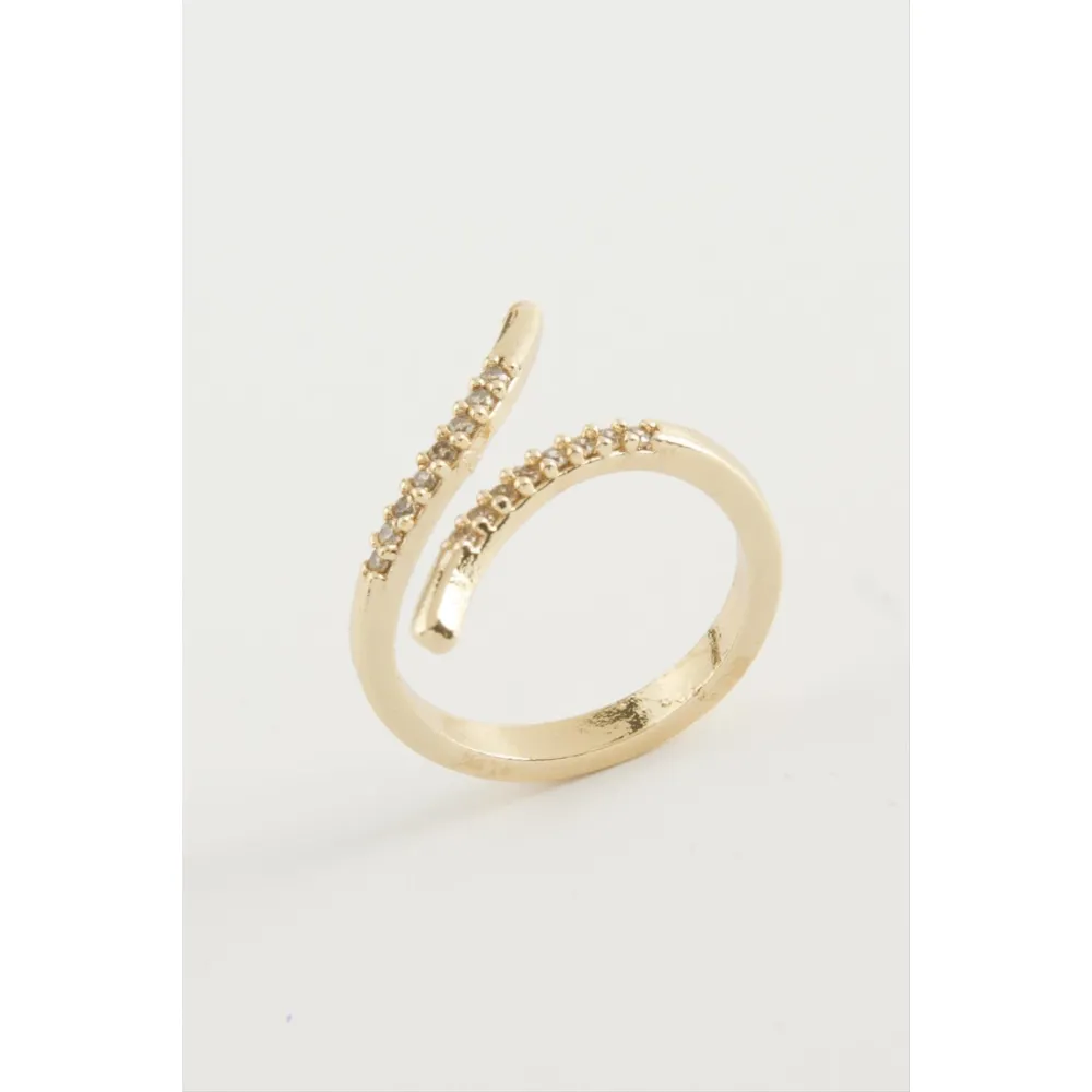 Oval Zirkon Taşlı Yüzük-Gümüş Rengi