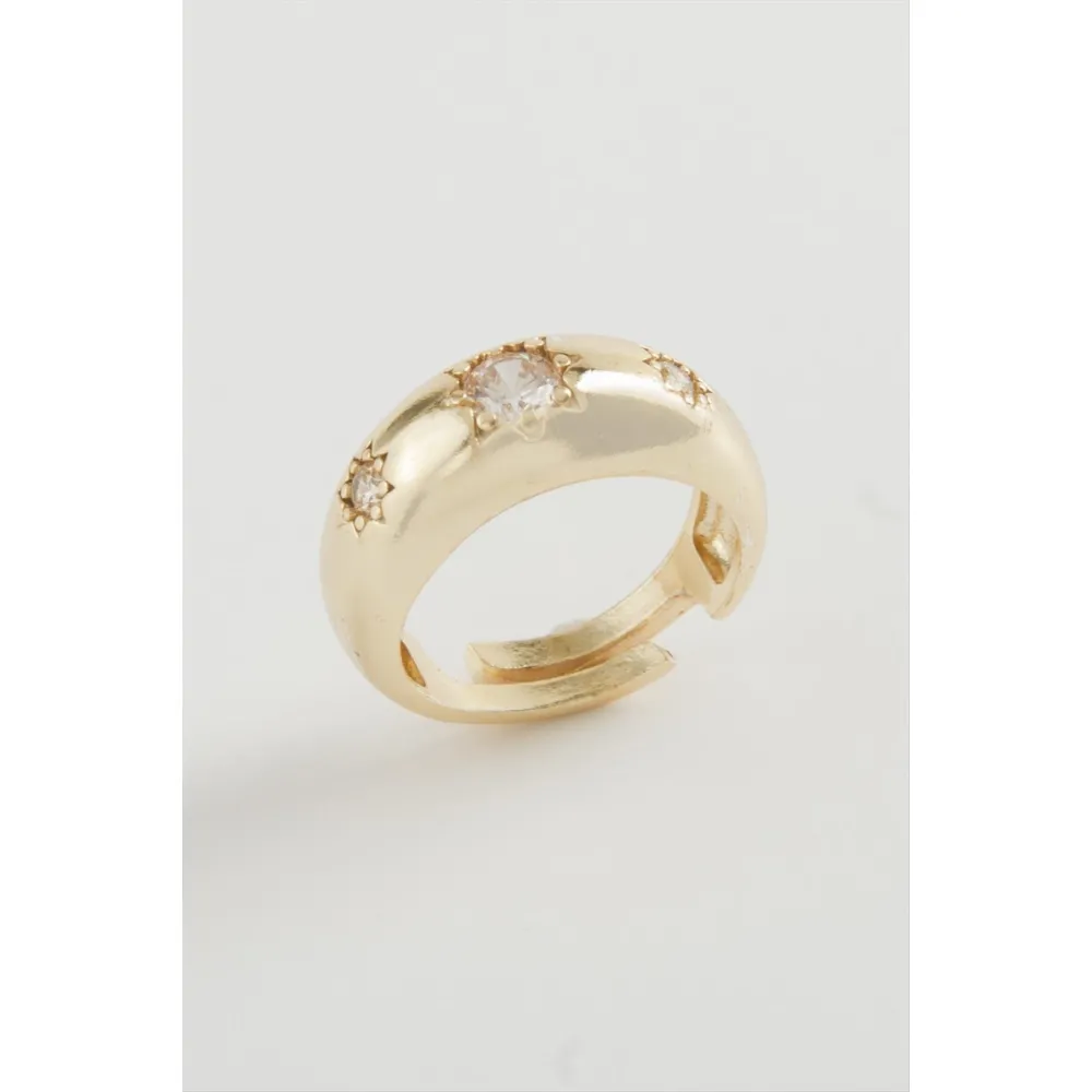 Yıldız Taşlı Yüzük-Gümüş Rengi