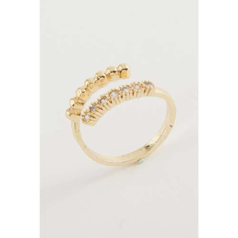 Tek Sıra Taşlı Yüzük-Sarı