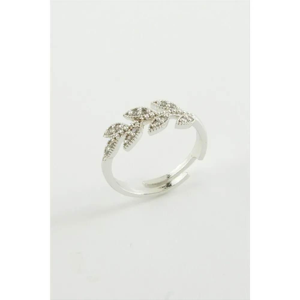 Yaprak Zirkon Taşlı Yüzük-Sarı