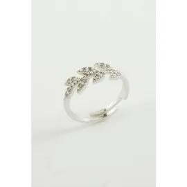 Yaprak Zirkon Taşlı Yüzük-Sarı