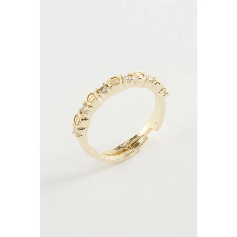 Crt Taşlı Yüzük-Gümüş Rengi