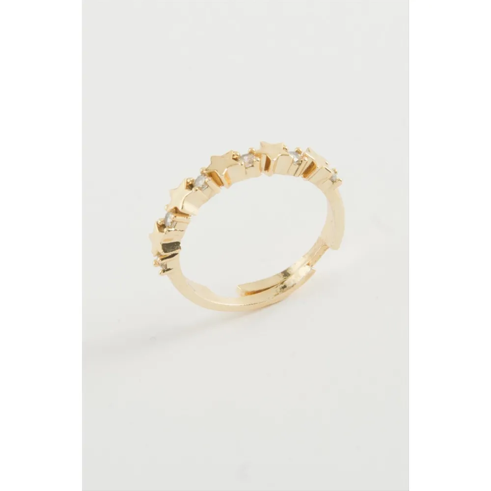 Yıldız Taşlı Yüzük-Sarı