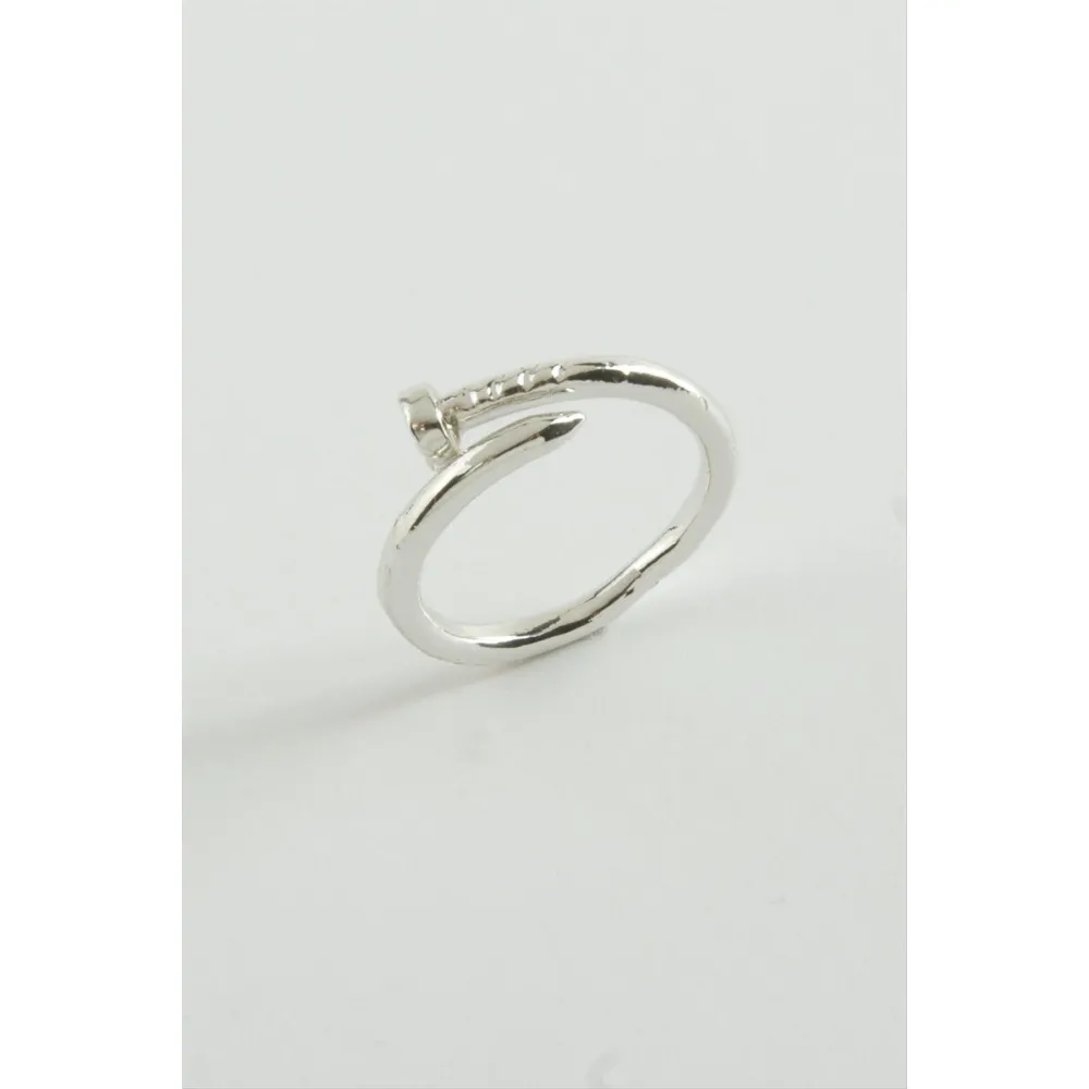 Çivi Metal Yüzük-Gümüş Rengi