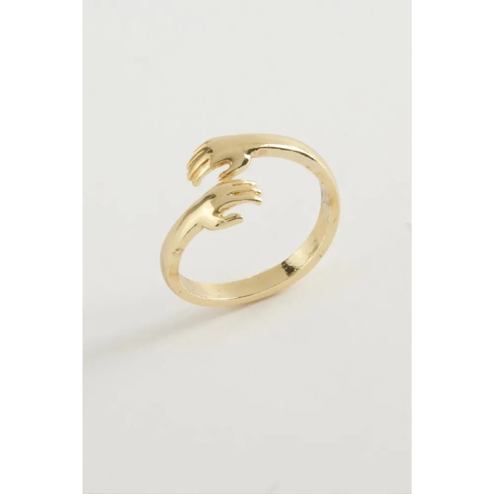 El Figürlü Metal Yüzük-Sarı