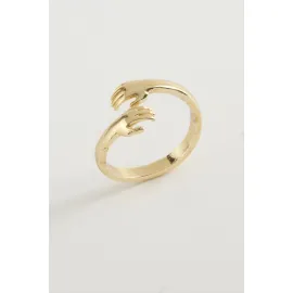 El Figürlü Metal Yüzük-Sarı