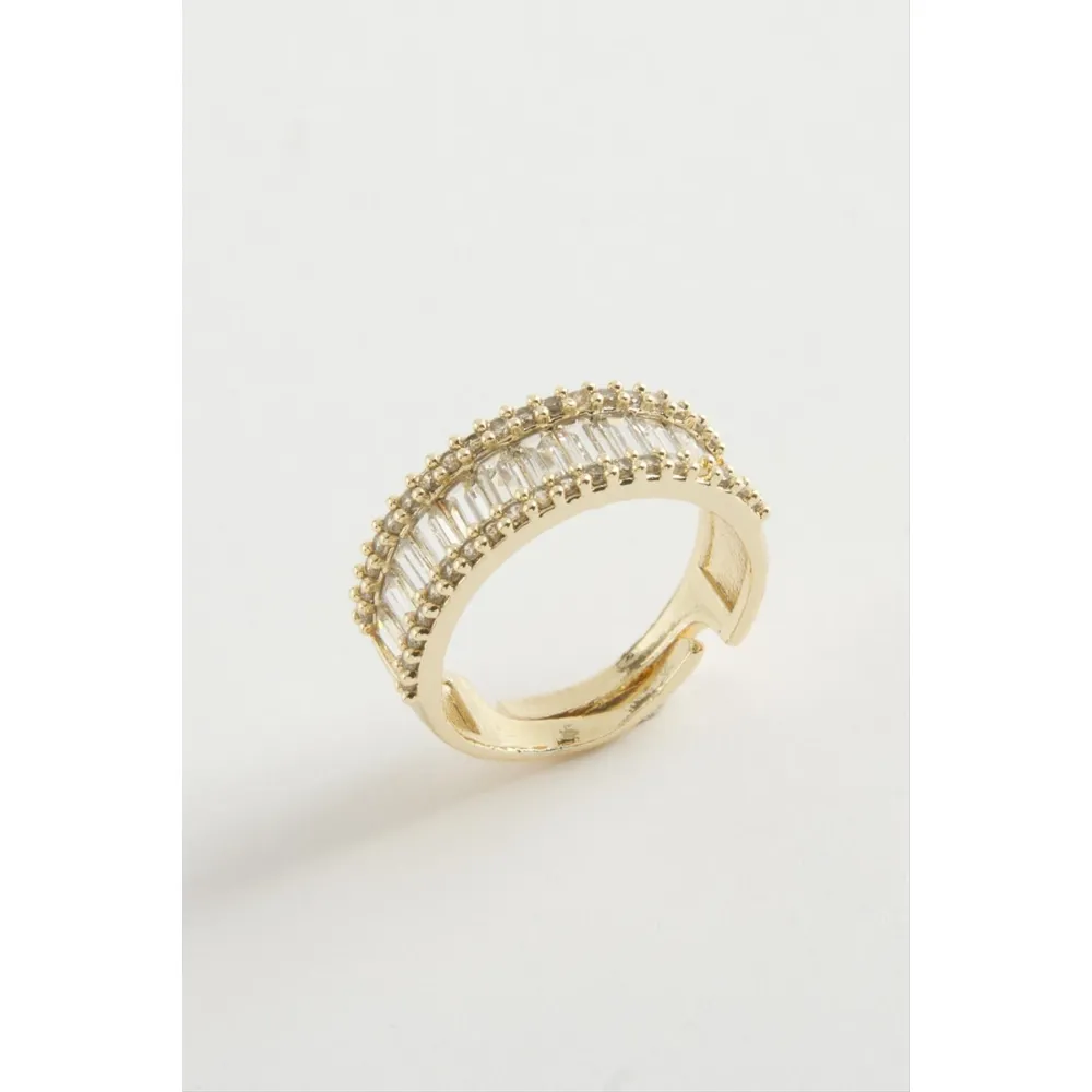 Baget Taşlı Yüzük-Sarı