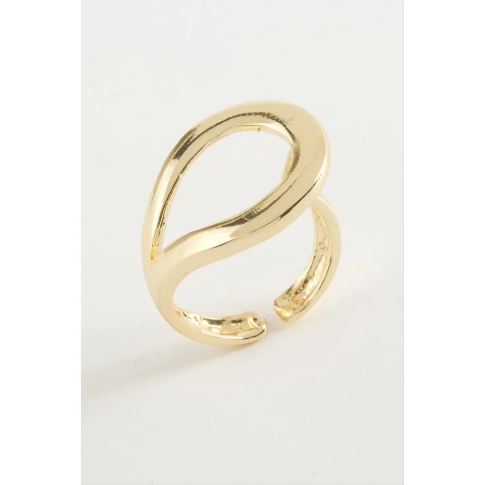Oval Metal Yüzük-Sarı