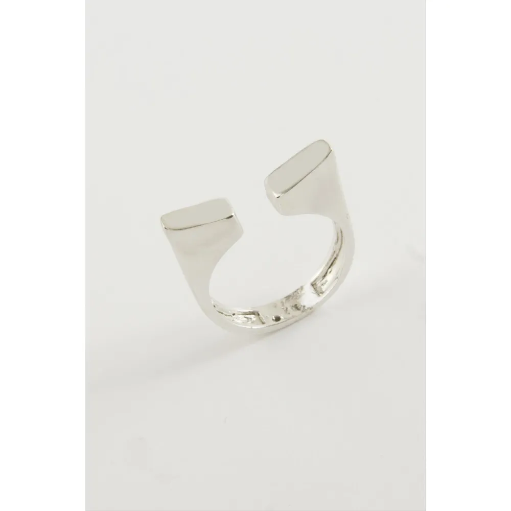 Köşeli Metal Yüzük-Sarı