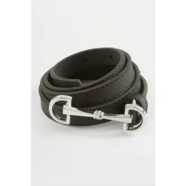 Zincir Desenli Geçmeli Kemer 1,5 cm-Siyah