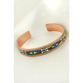 Göz Desenli Bakır Kelepçe Bileklik-Bronz