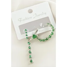 3 Adet Kalp Zirkon Taşlı Küpe-Gümüş Rengi