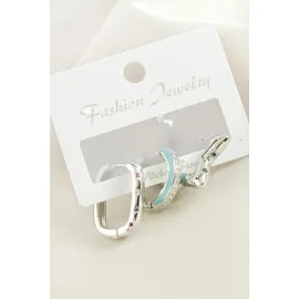 3 Adet Yıldız Zirkon Taşlı Küpe-Sarı