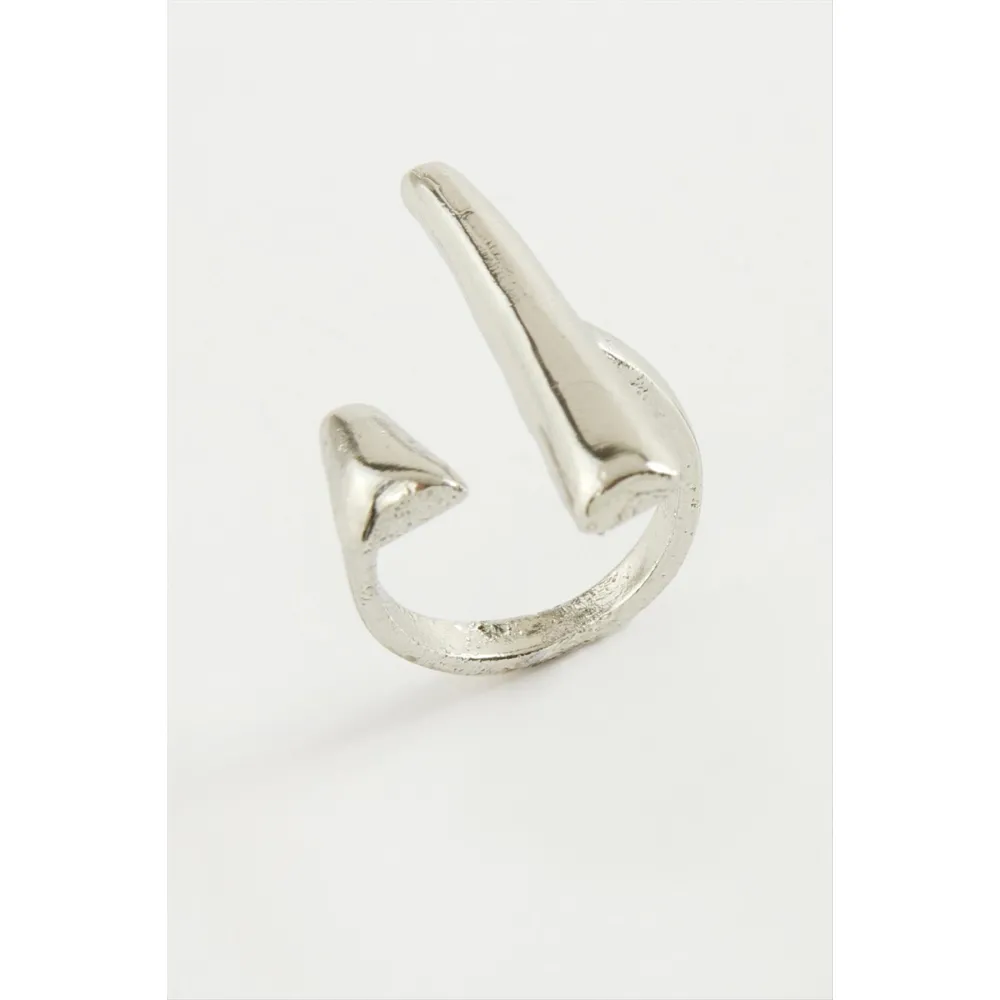 Çubuk Metal Yüzük-Gümüş Rengi