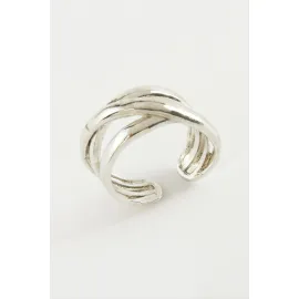 Burgulu Metal Yüzük-Gümüş Rengi