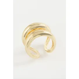 Çift Halka Metal Yüzük-Gümüş Rengi