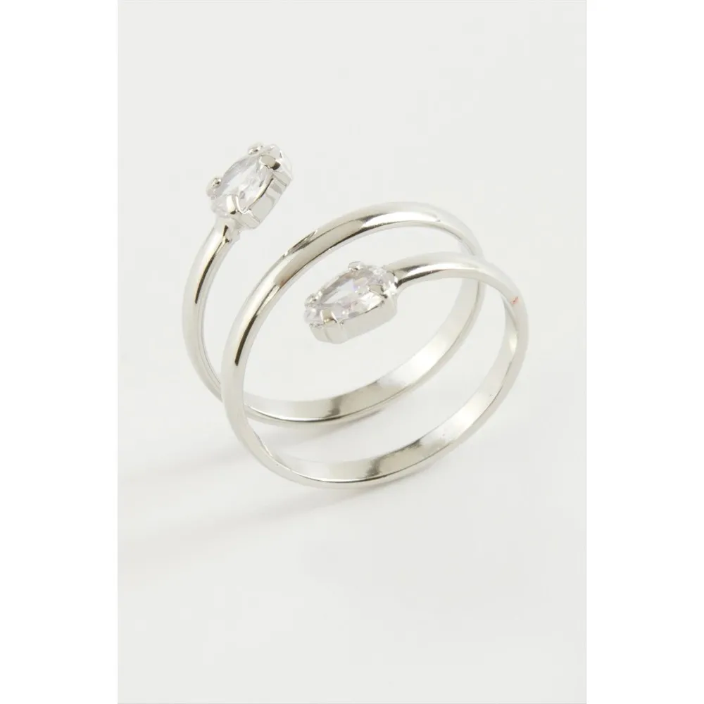 Oval Zirkon Taşlı Yüzük-Sarı