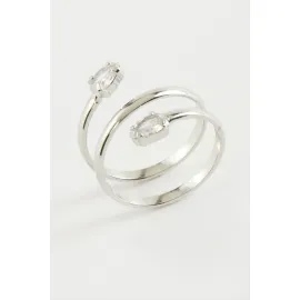 Oval Zirkon Taşlı Yüzük-Sarı