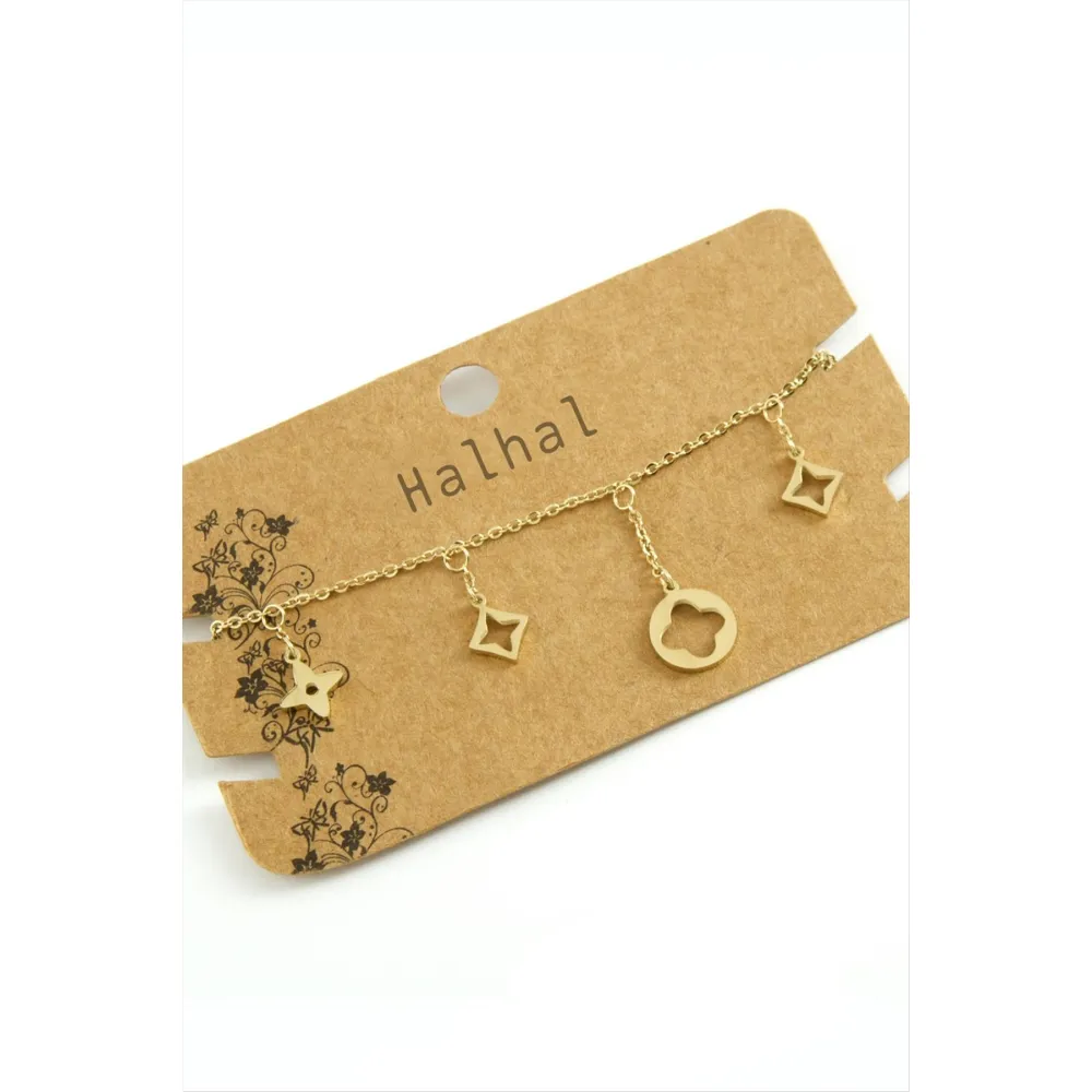 Çiçek Lüks Çelik Halhal-Sarı